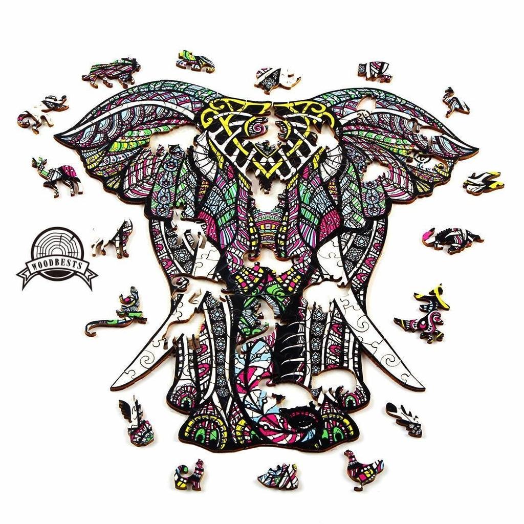 Puzzle drewniane antyczny mamut l