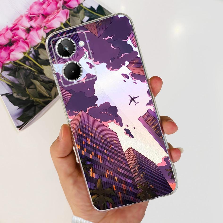For Realme 10 Case RMX3630 Back Cover Cute Panda Cartoon Slim Soft Clear Silicone Phone Case For Realme 10 Pro Plus RMX3687 Capa