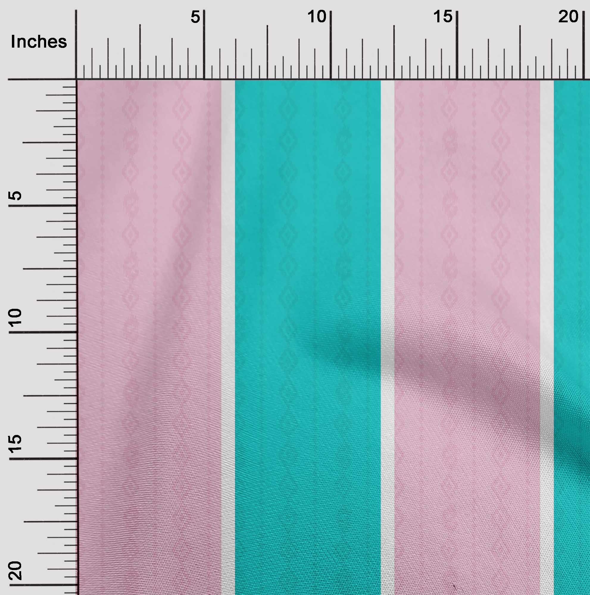 

OneOone Cotton Flex Fabric Wide Stripe Print Швейна тканина BTY шириною 40 дюймів 42 Inch Wide - Viscose Chiffon бірюзові зелений колір
