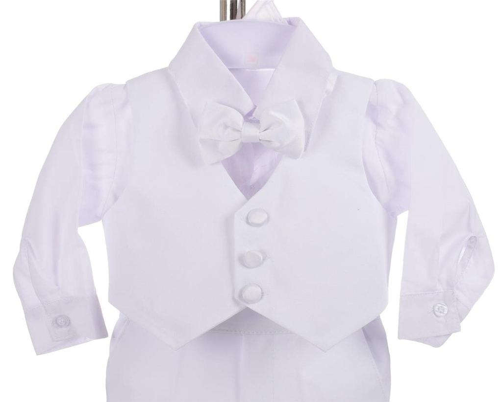Dressy Daisy Baby Boys Formal Long Perfect for School Entrance Baby Shrine and Size 9 White Suit, Sleeve, 5-Piece Set, Ceremonies, Weddings, Showers,