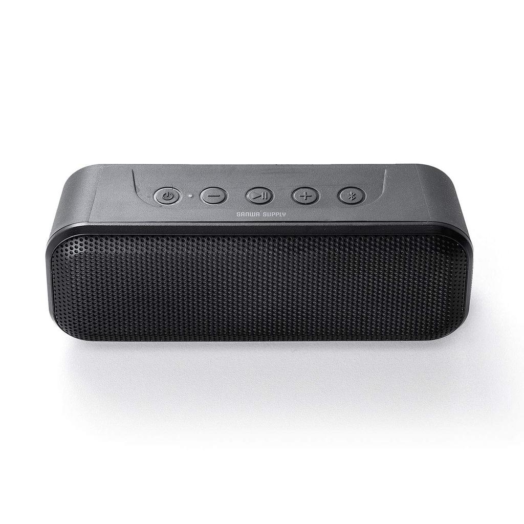 Sanwa Direct Bluetooth IPX4 10W TWS Passive Wireless Portable Speaker, Waterproof, Output, Compatible, 3.5mm Connection, Radiator, Built-in