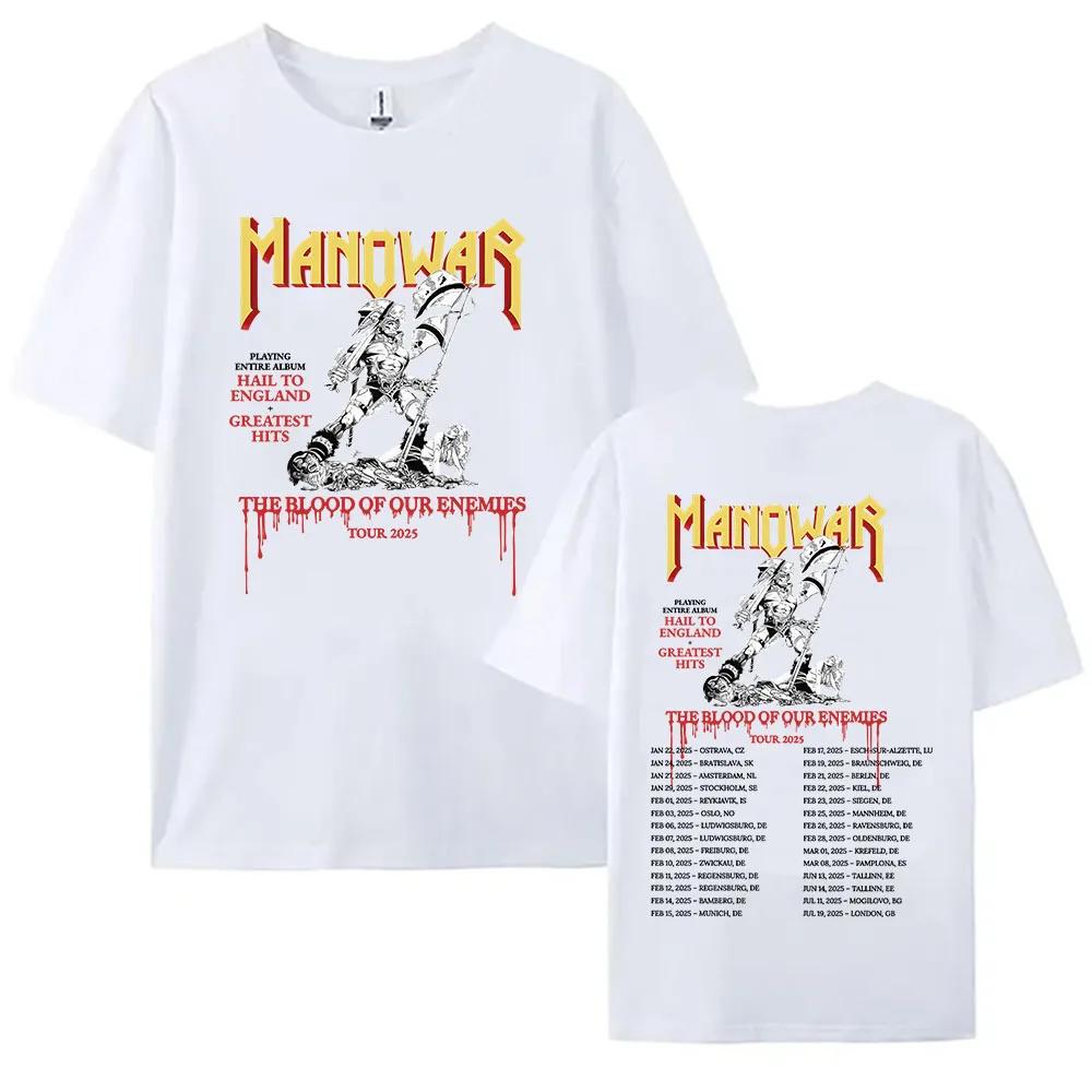 Manowar Hip Hop Band Print Tshirts The Blood Our Enemies Tour 2025 Tees Short Sleeve Women T-shirt Women Clothes Graphic Shirt