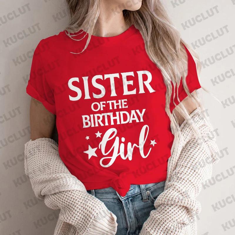 Papa, Mama, Schwester, Bruder des Geburtstagskinds Party-T-Shirt Familie passendes Outfit Harajuku Kleidung Unisex Tops Kurzarm-T-Shirts