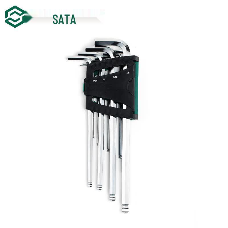 SATA 09102 12-Piece Imperial Extra Long Ball End Hex Key Set S2