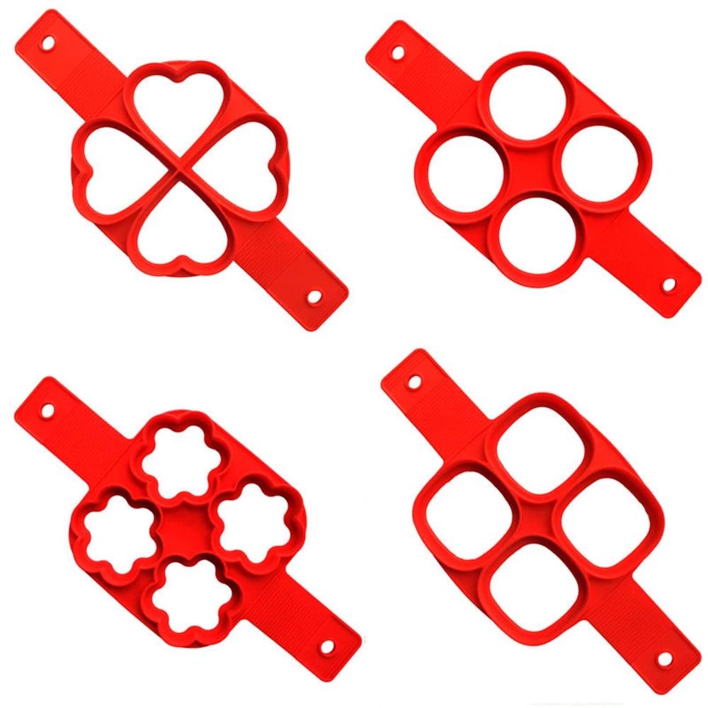 Silikon Antihaft-Ei-Former Omelett Fantastische Ei-Pfannkuchen-Maker-Ring Küche Backen Omelett-Formen Flip Herd Form