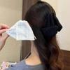French Hepburn Style Triangle Fabric Small Polka Dot Grab Clip Temperament Back Head Hairpin Shark Clip Hair Accessories