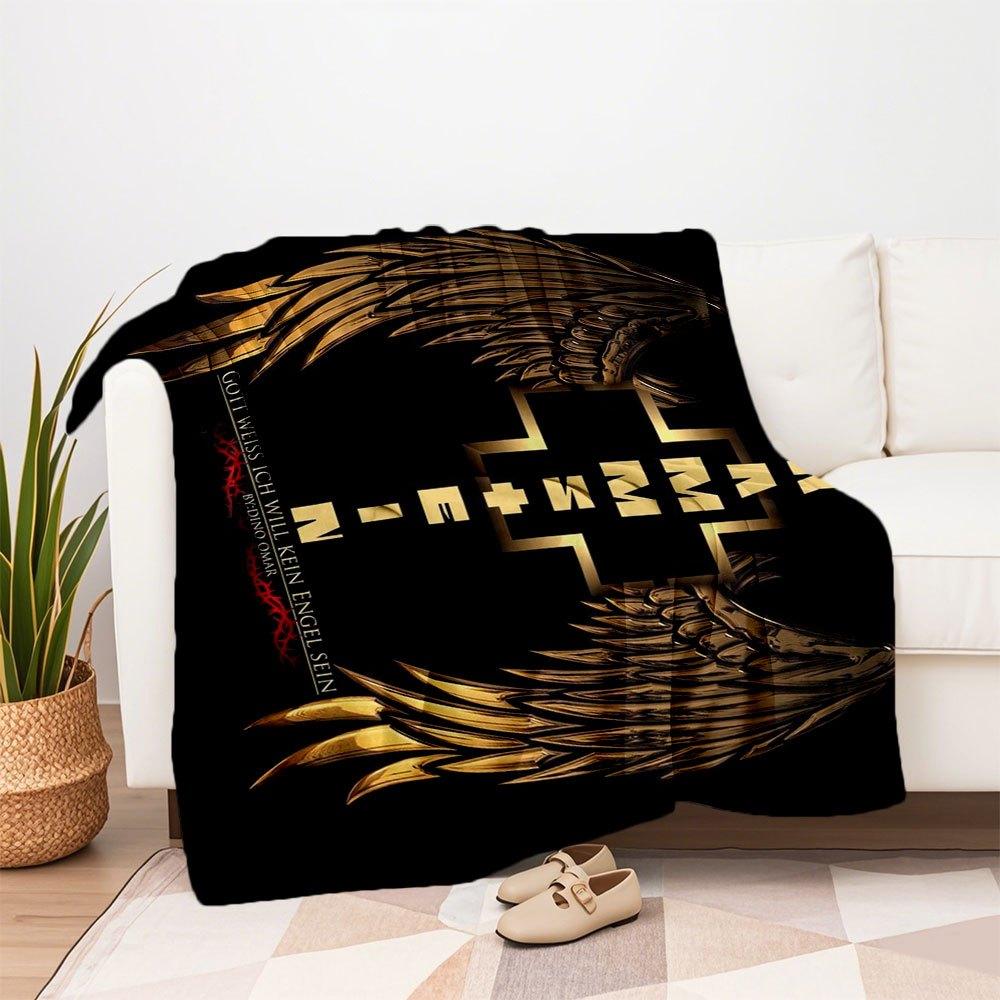 Golden Wings Cross Christian Wall Art Print PosterBlanket Flannel Throw Blanket for Sofa, Bed, Travel, Camping, Office, Couch, Chair, And Be