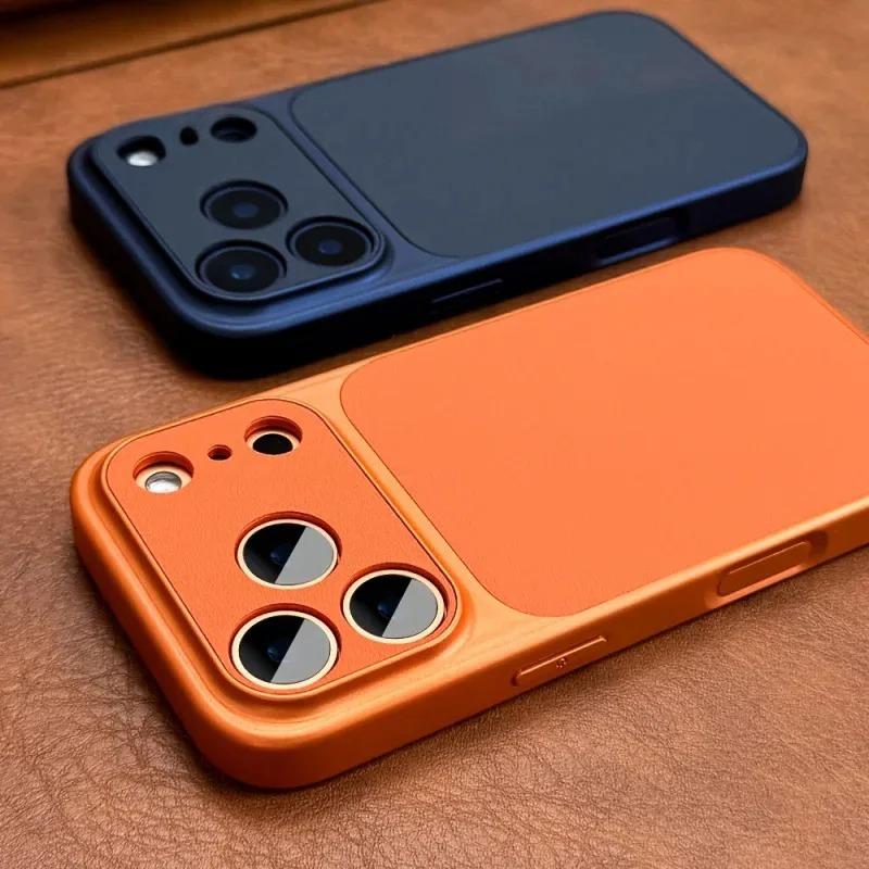 Luksusowe Nowe Pomarańczowe Retro Etui Na Telefon Dla 17Air 16 15 14 13 12 11 17 Pro Max Plus 17Pro Miękkie Boki Twarde Odporne Na Wstrząsy Pokrowiec