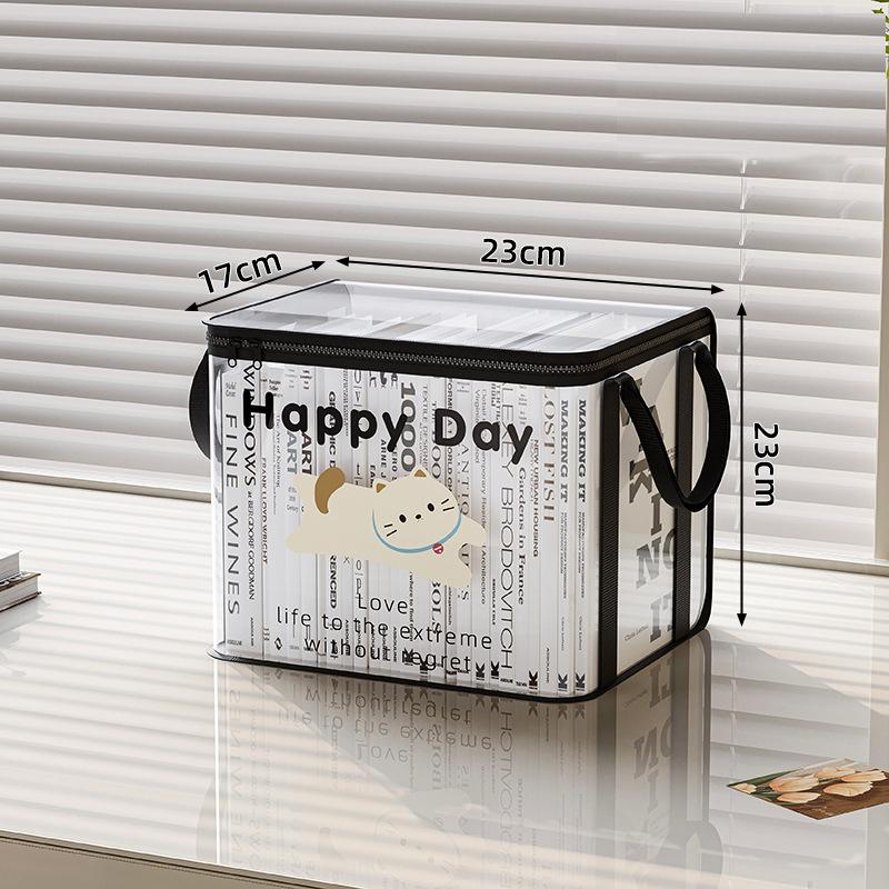 

Сумка для хранения книг для школьников, большая вместимость, складной портативный ящик для хранения, прозрачный, пыленепроницаемый, водонепроницаемый, для организации одежды и игрушек S чёрный