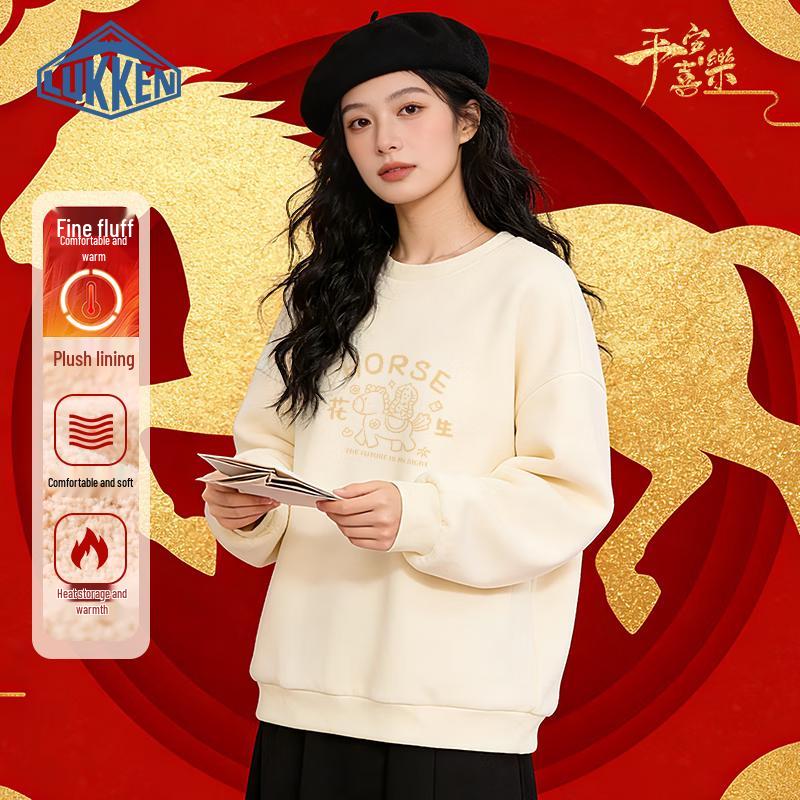 

LUKKEN Women s Thick Lamb Wool-Lined Sweatshirt 2XL