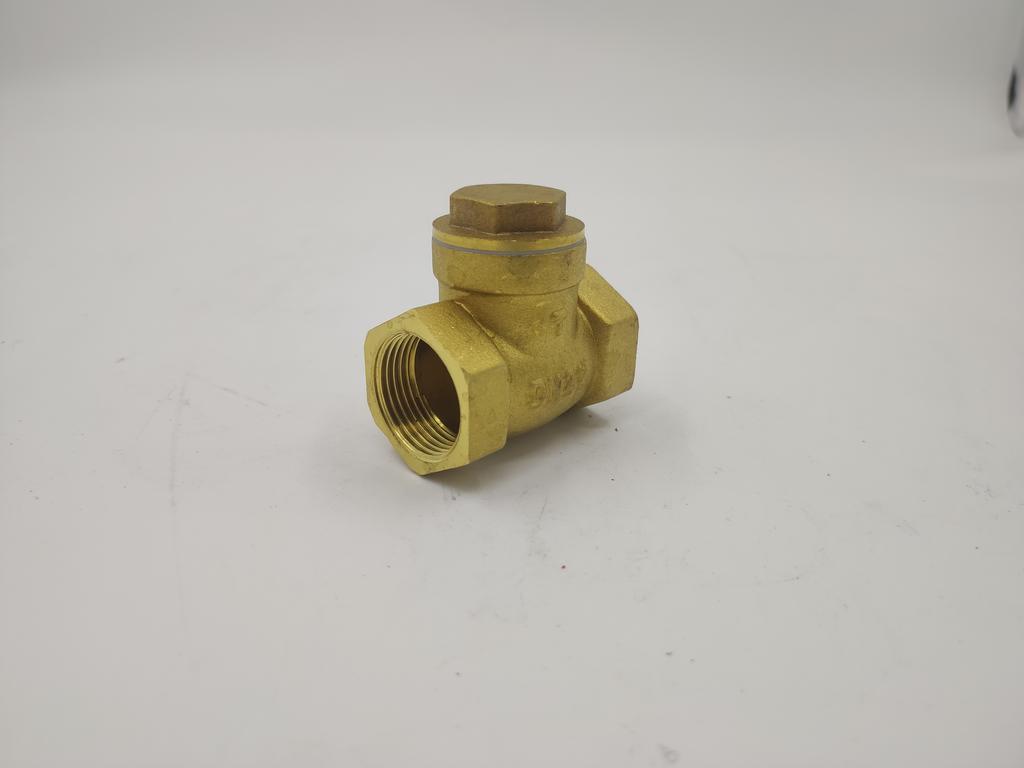 Horizontal Copper Check Valve with Female Thread Yellow Color for Water Use in Water Meter and Pipe DN15-DN50 Sizes Model H14