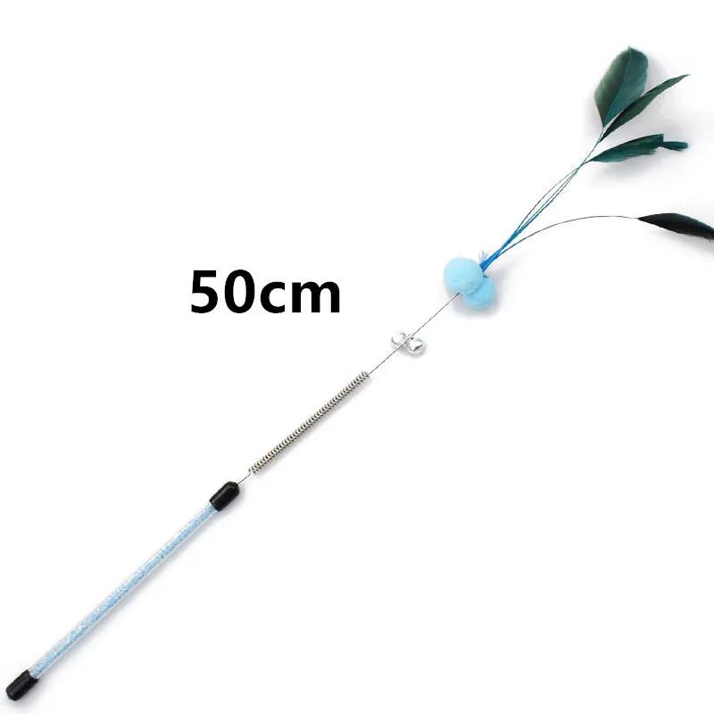 Cat Toy Spring Cat Toys Interactive Steel Wire Feather Toys for Cats Teaser Funny Feather Cats Toy Stick Plush Ball Pet Supplies