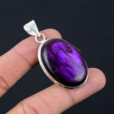 Labradorite Gemstone Pendant Solid 925 Sterling Silver Pendant Jewelry Gift For Unisex LG-039
