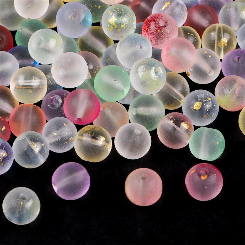 Jelly Beads Half Sugar Bubble Gold Powder Double Patchwork Glass Glass Beaded Bracelet Loose Beads DIY Handmade Materials