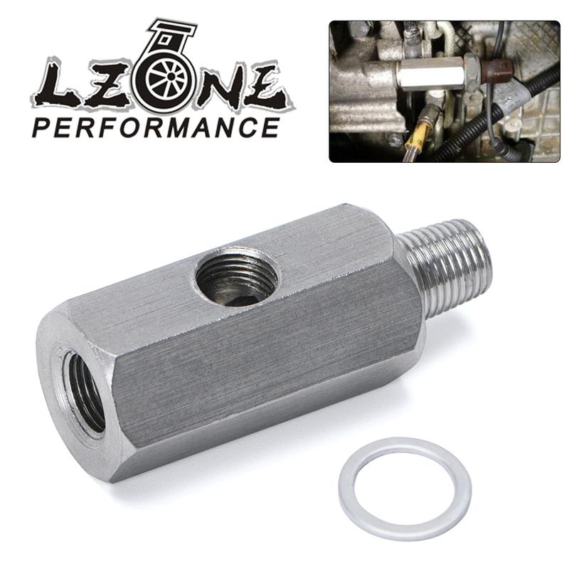 LZONE - Stainless steel 1/8   BSPT Oil Pressure Sensor Tee to NPT Adapter Turbo Feed Line Gauge T-Piece JR-OGA02