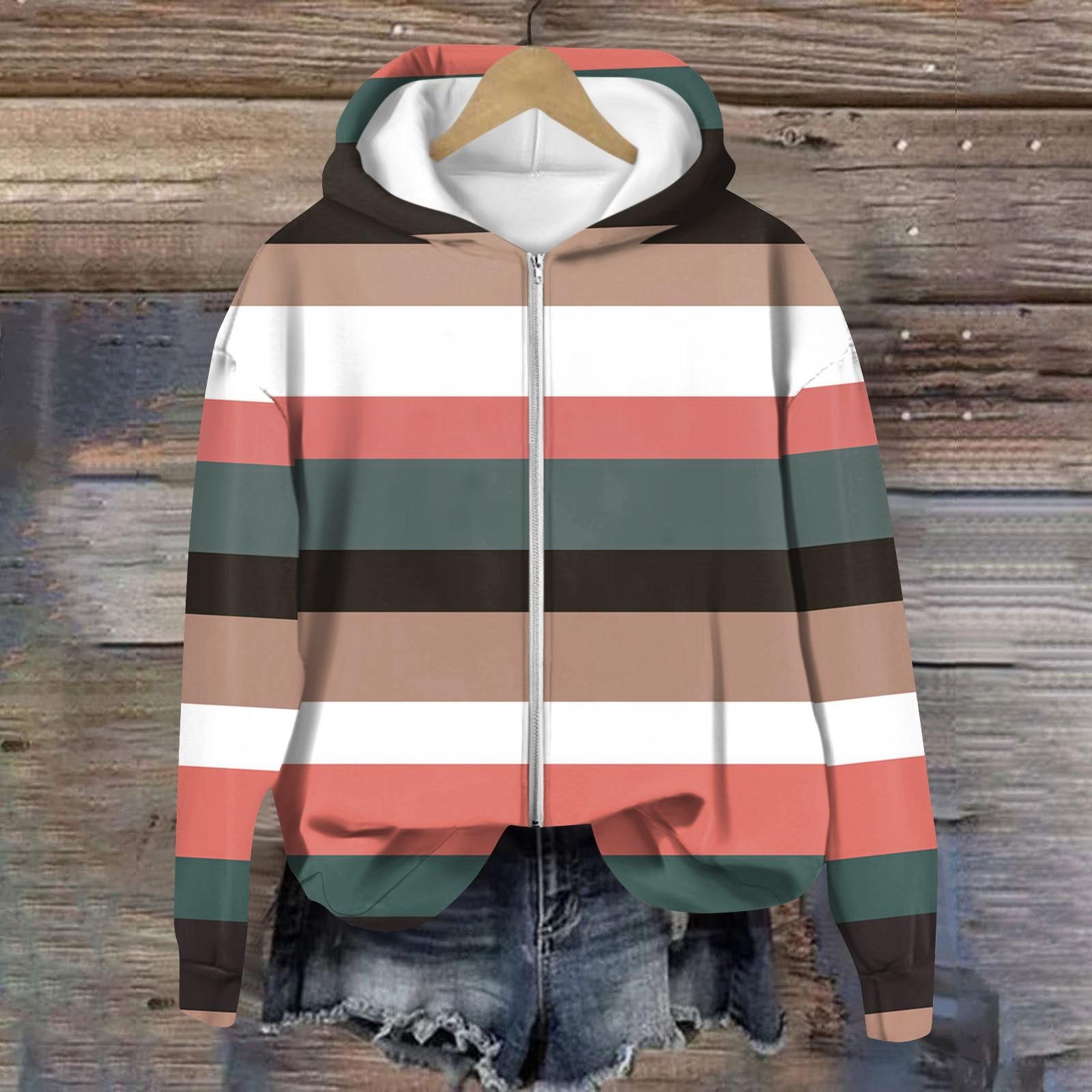 

Куртки для женщин Пальто с длинным рукавом на молнии с принтом Верхняя одежда Повседневные куртки XXXL арбуз красный