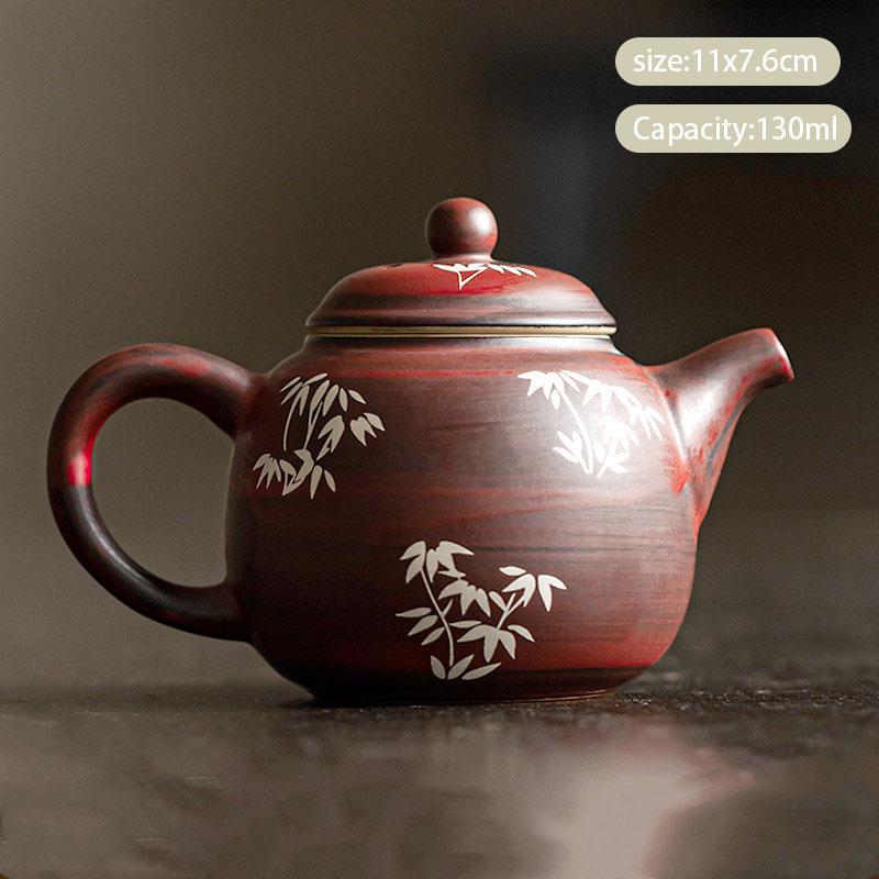 

Chinese Tradition Pottery Xishi Teapot Handmade Exquisite Bamboo Leaf Tea Pot Beauty Tea Infuser Kettle Ceramic Tea Set Teaware