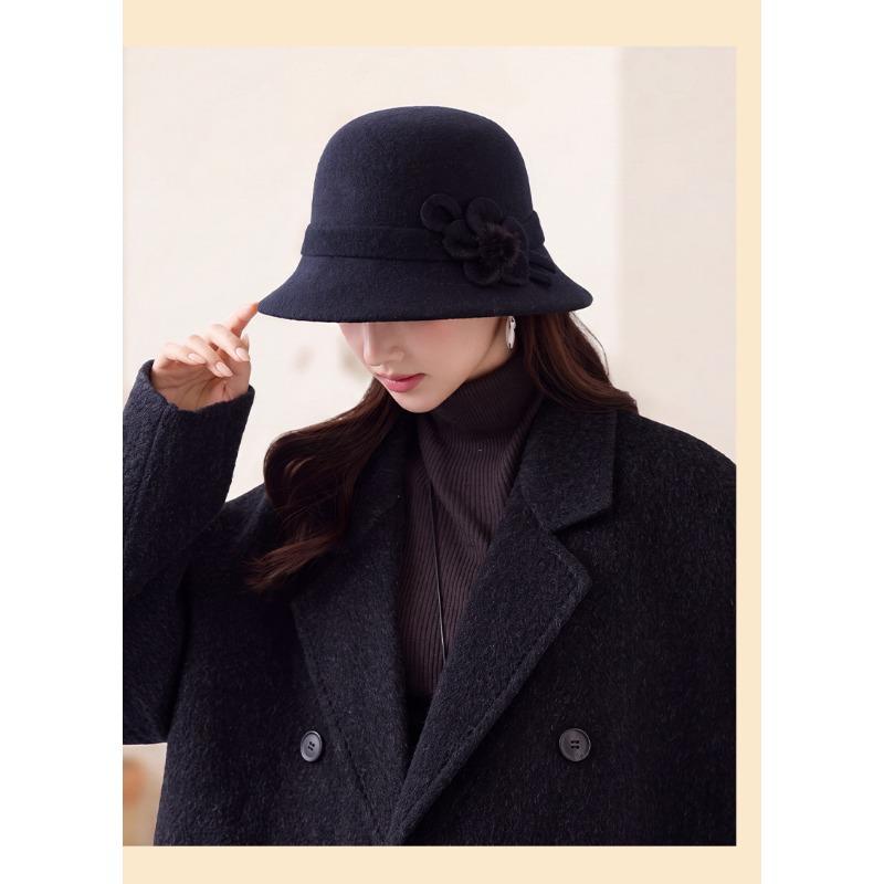 Women S Large Head Size Winter Autumn Warm Wool Blend Bucket Hat