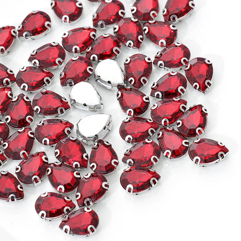 Drop Back Clear Iron-on Rhinestone Acrylic Stones for DIY Clothing