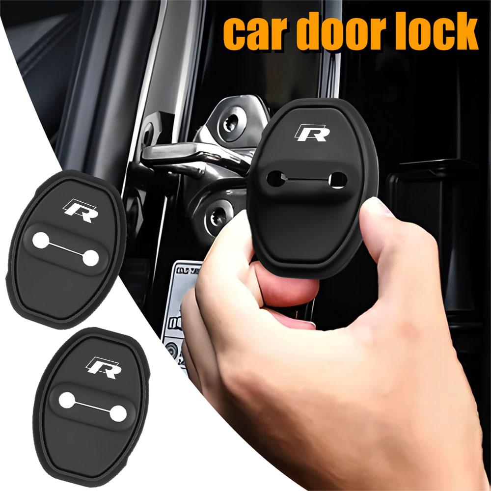 2/4Pcs Car Door Lock Cover Protective Case Sticker Badge Cover for Volkswagen VW Rline GTD Golf4 5 6 7 Jetta Polo Caddy GTI Bora ze4