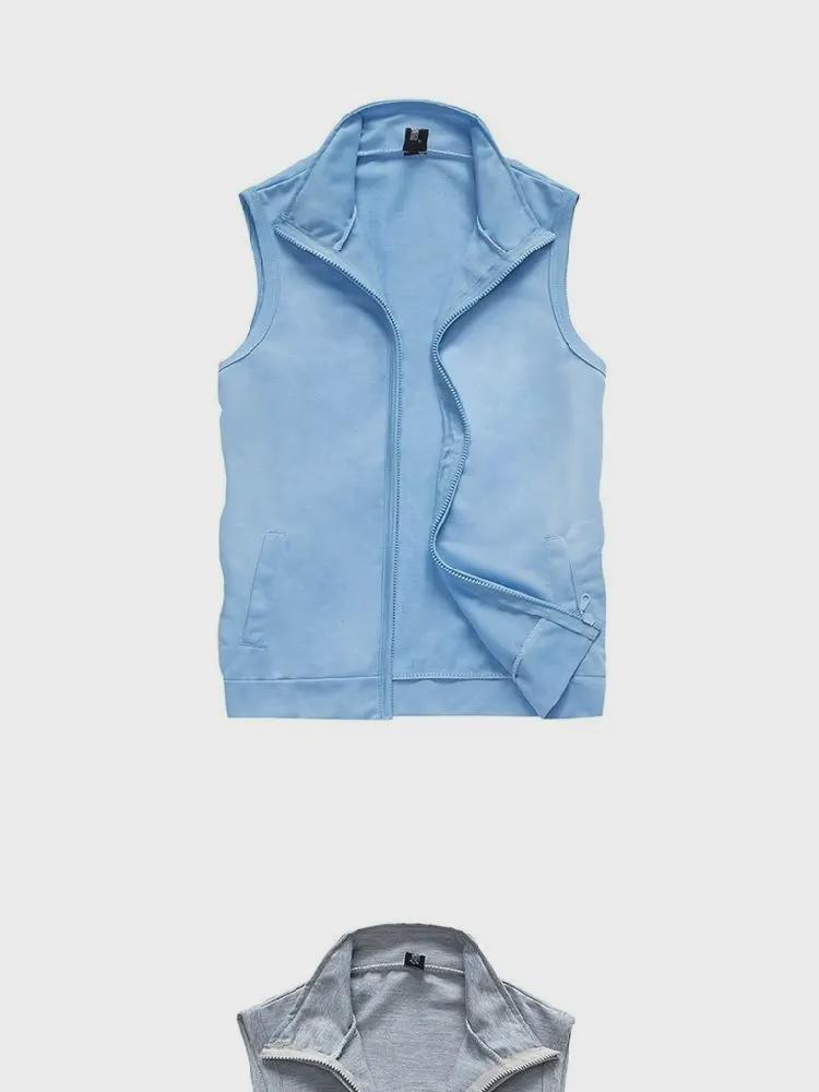 Gilet con cappuccio slim alla moda da uomo: Giacca fitness senza maniche primaverile e autunnale
