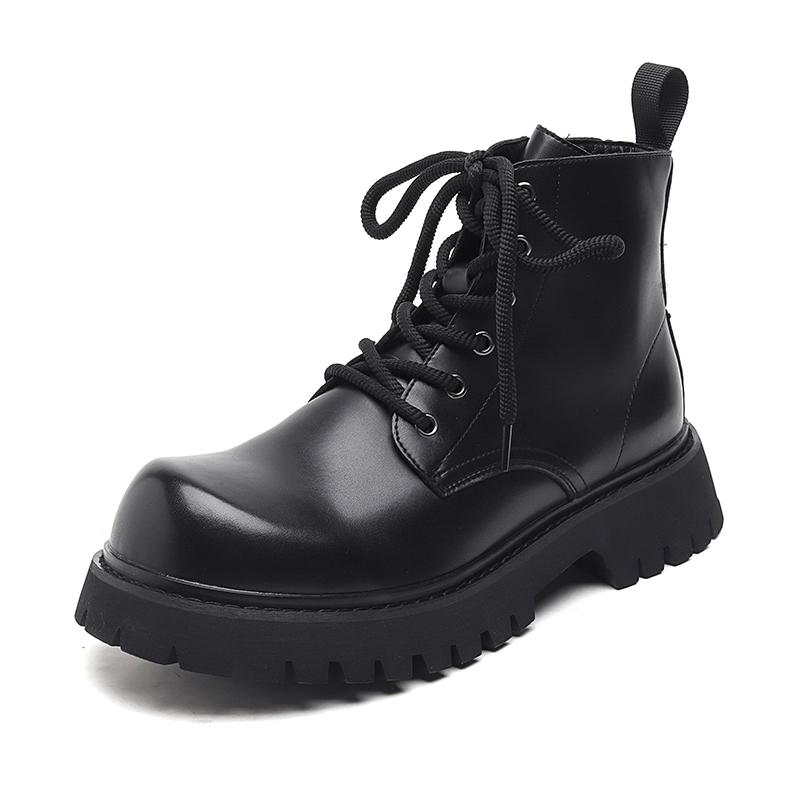 

Новые осенние и зимние мужские ботинки Модный минималистичный британский стиль Уличный мотоцикл Повседневный офис Теплая обувь для молодежи 44 чёрный