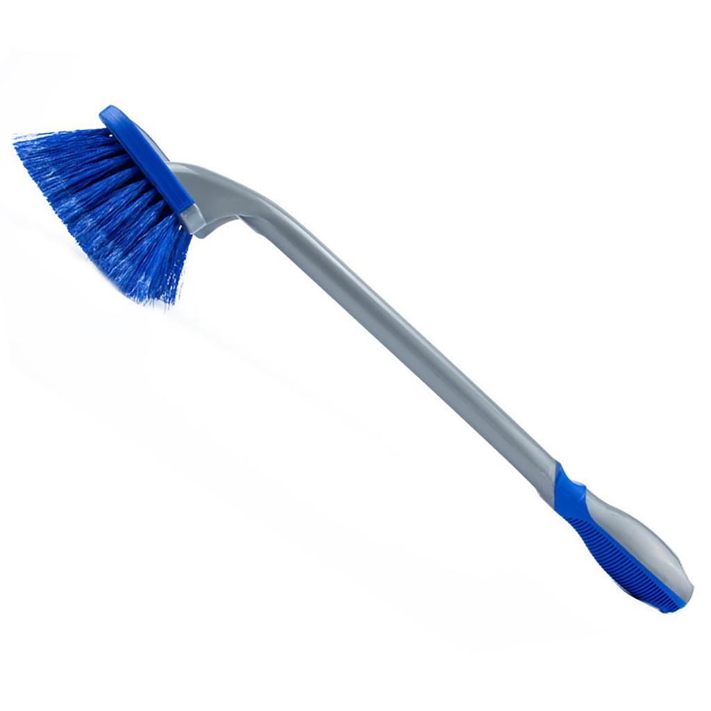 Car Wash Brush Wheel Fender Brush, Car Wheel Cleaning Brush with Fine Bristles, Non-Slip, Long Handle, Auto Tire Cleaning Brush