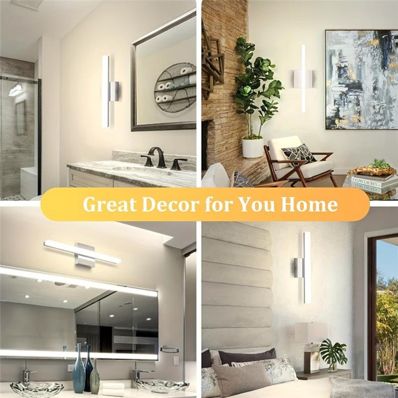 A25F-Brushed Dimmable LED Lights For Bathroom, Vanity Light Bar 16" Inch, Modern Lighting Fixtures Above Mirror 8W
