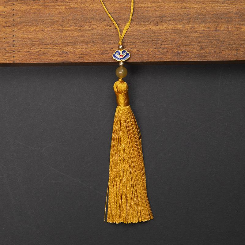 10cm Polyester Silk Tassels Auspicious Clouds Cap Fringe for DIY Crafts Bag Clothing Accessories Curtains Home Decoration 5PCS