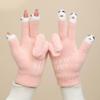 Adult Touchable Screen Gloves Mittens Jacquard Letter Full Finger Gloves
