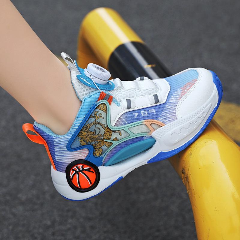 Children's Basketball Shoes 2025 New Breathable Mesh Soft Sole Lightweight Non-slip Boys Professional Training Practical Sports Shoes