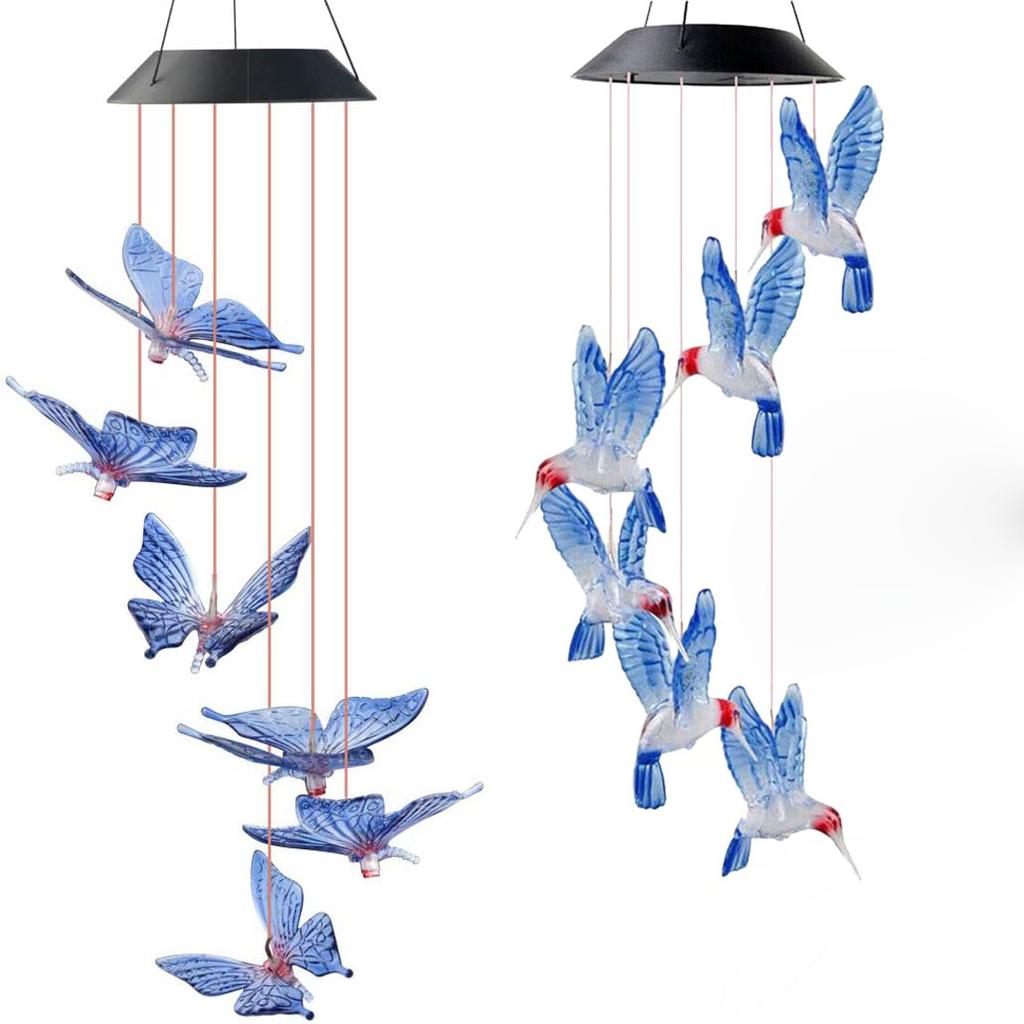 1 Satz Blaue Windspiele Solare Stromerzeugung für Hof- und Außendekoration Windspiele und Anhänger1 Satz Blaue Windspiele