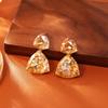 Dopamine shiny crystal stud earrings retro high-end vacation style earrings niche design exaggerated jewelry