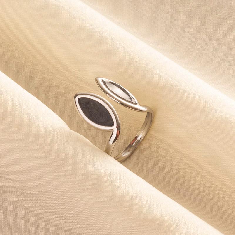 Punk Vintage Black Enamel Ring Stainless Steel Open Rings For Women Men Jewelry Fire Evil Eye Bague Acier Inoxydables Femme Gift