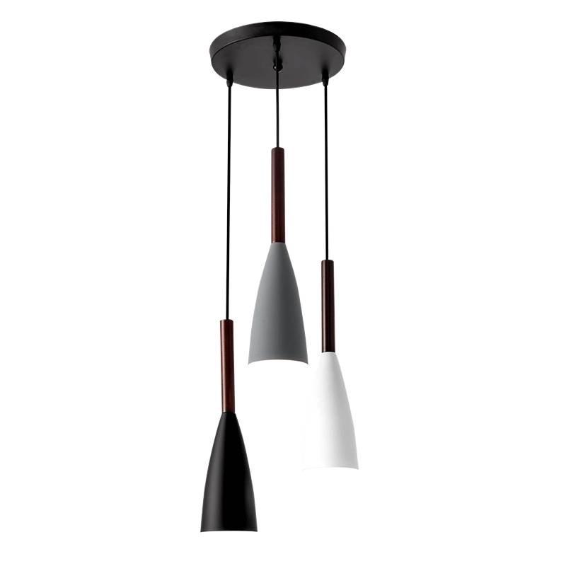 Nordic Modern Triple Pendant Light - Black, White, Grey for Dining, Bedroom, Bar