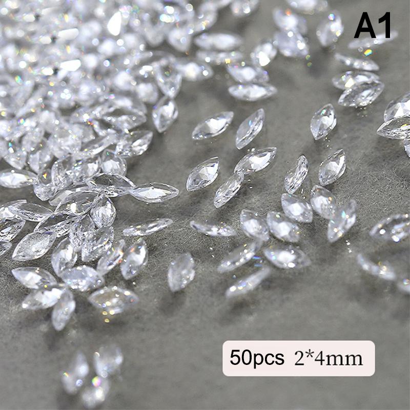 

50 шт. Мини Ноготь Прозрачный Циркон Блеск Нейл-арт Драгоценные камни Ослепительный кончик для маникюра 3D Украшение для нейл-арта