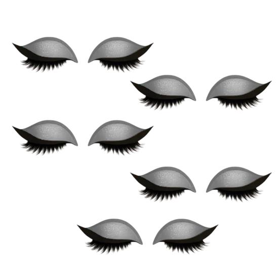 1/2/3/4/5 Pairs Lazy Eye Shadow Eyelash Patch 2-in-1 Eyeshadow Eyelashes Makeup Stickers