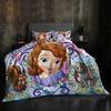 Gift Christmas Quilt Cover Princesa Sofia 3-Piece Bedding Set,Queen Size, Includes Duvet Cover, Pillowcases, Machine Washable.