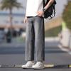 New American high street trendy brand straight loose pants American nine-point jeans black gray