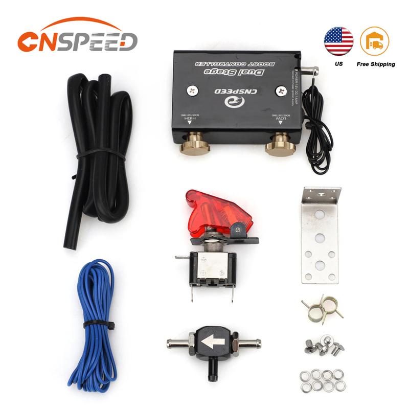 Blue Dual Stage Electronic Turbo/Turbocharger Psi Boost Controller Kit/w Switch