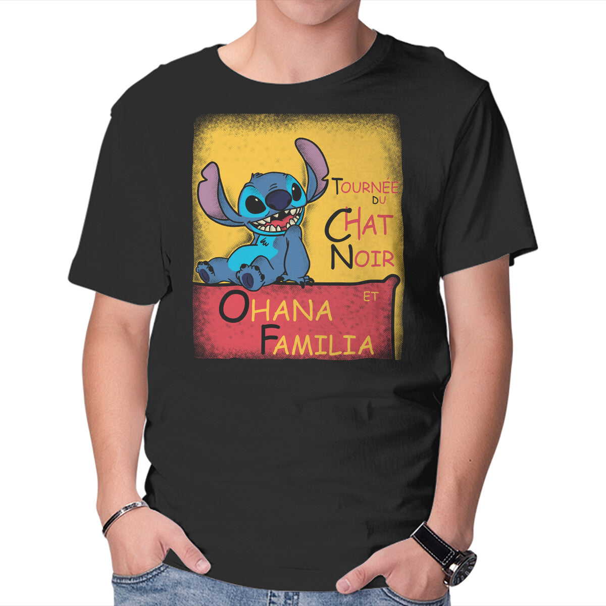 Unisex Crew Neck T-Shirt Ohana Familia Graphic Short Sleeve Casual Tee XXXXL