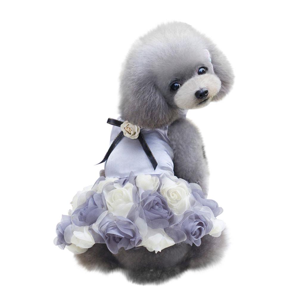 Pet Dog Bottoming Rose Print Dress Clothes Lace Breathable Dress