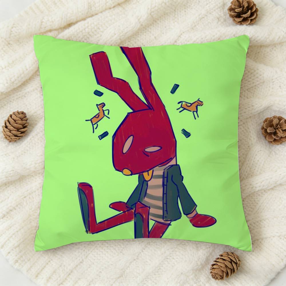 

BBodoque MMinutos Bunny Doublesided Printed Square Decorative Cushion Cover for Sofa Living Room Home Decor 30x30 cm