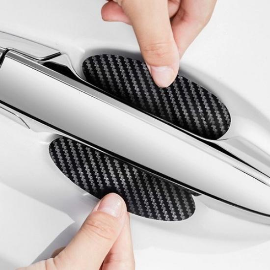 8 Pcs Carbon Fiber Car Door Handle Anti-Scratch Sticker Protector Film