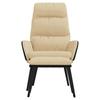 Recliner Chair with Ottoman Cream Fabric and Faux Leather