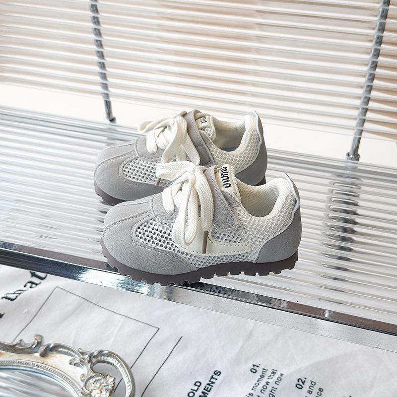 Retro single net children's baby German training shoes alphabet boys and girls casual board shoes 2025 spring and summer small middle school children'