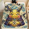 Pikachu Print Flannel Blanket, Warm Comfortable for Bedrooms, Sofas, Beds, Chairs -HE50