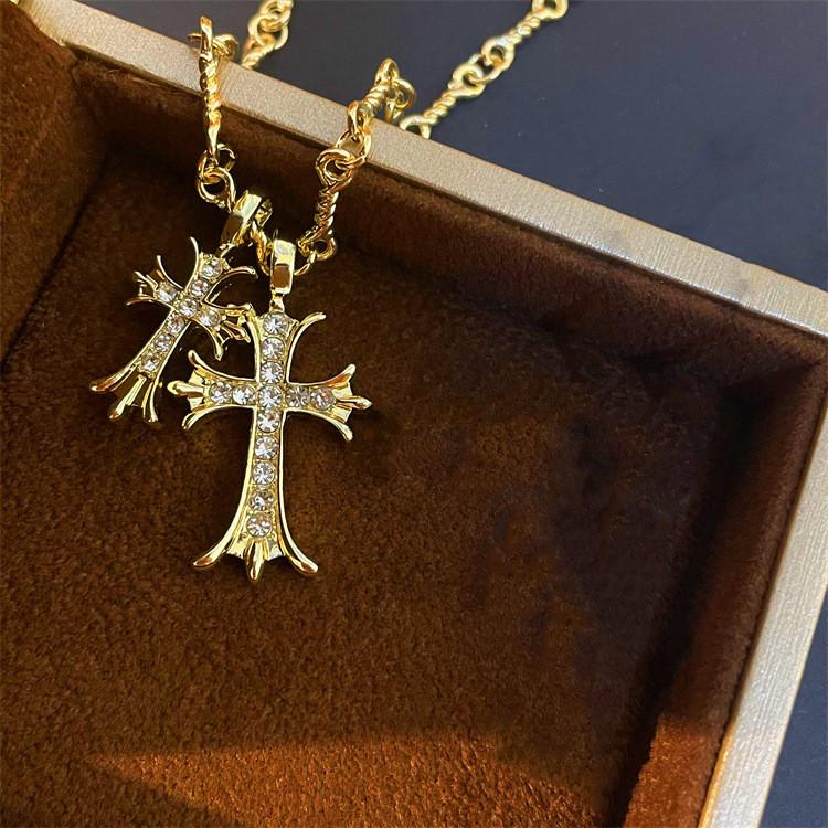 

Elegant Long Cross Necklace For Women Made Of High Quality Alloy With Fashionable Designs For Summer 2024 Gold Double Cross