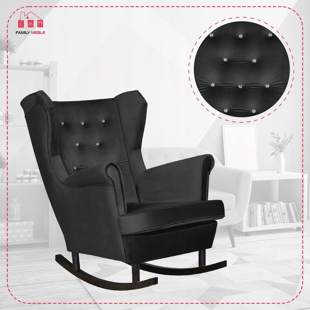 Diana Rocking Chair Scandinavian Family Meble Deep Black R31