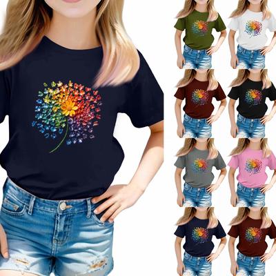 Toddler Girl Boy T-Shirts Kids Top Boys And Girls Printed Short Sleeved T-shirt